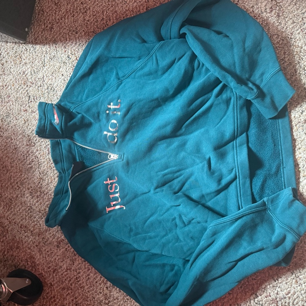 Nike Teal Half-Zip Sweatshirt (WORN ONCE)